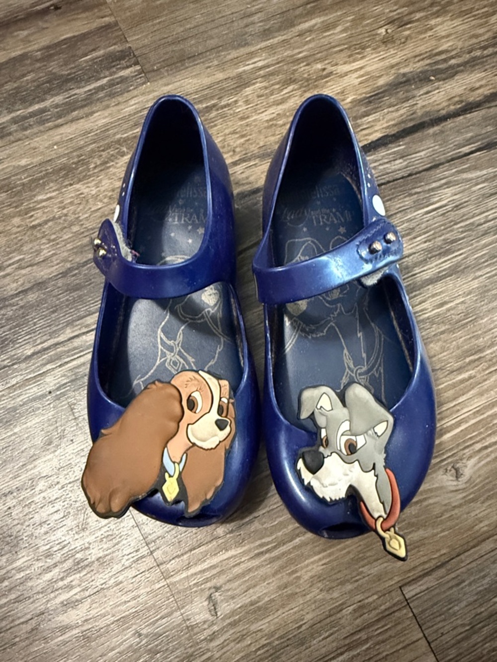 Mini Melissa x Disney Lady & The Tramp Blue Jelly Mary Jane Toddler Size 10